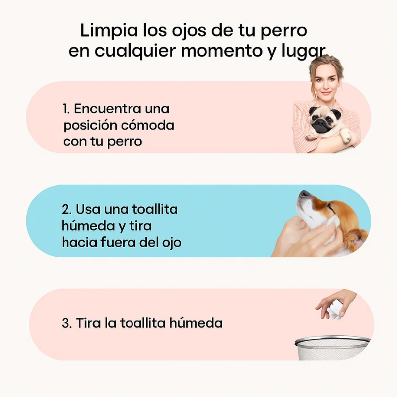 Toallitas de limpieza para ojos de mascotas