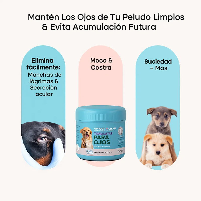 Toallitas de limpieza para ojos de mascotas