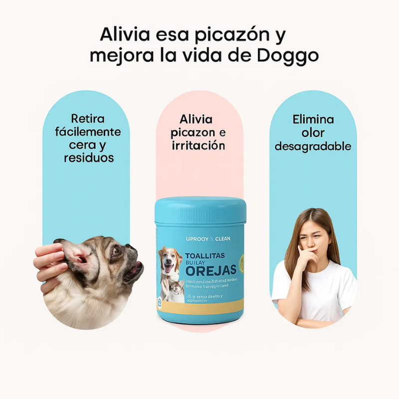 Toallitas de limpieza para oídos mascostas