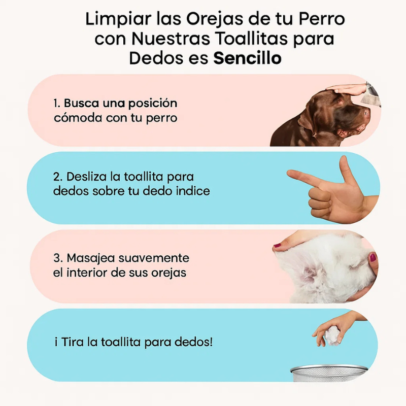 Toallitas de limpieza para oídos mascostas