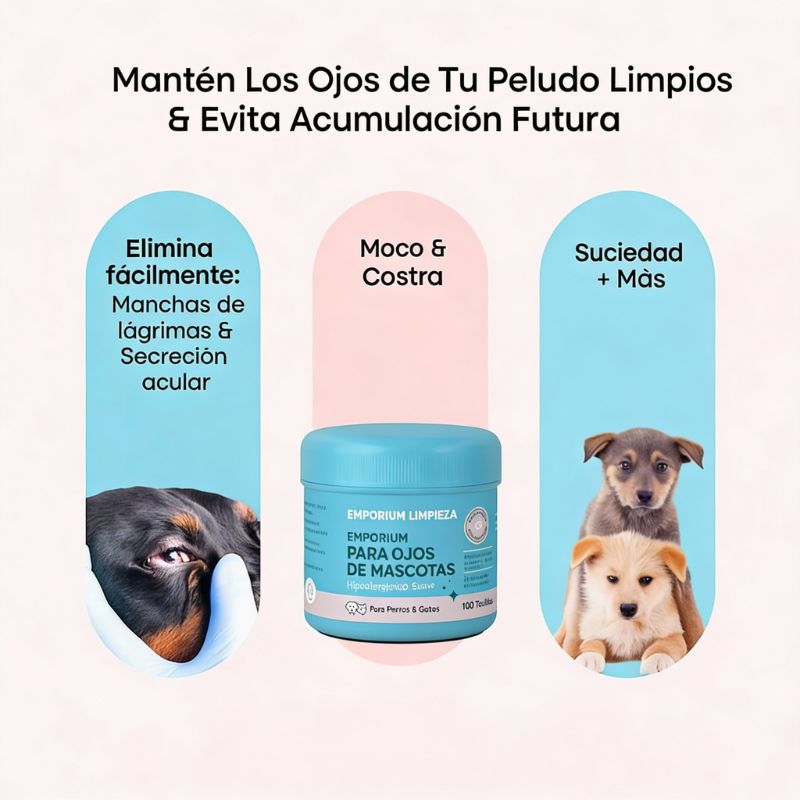 Toallitas de limpieza para ojos de mascotas