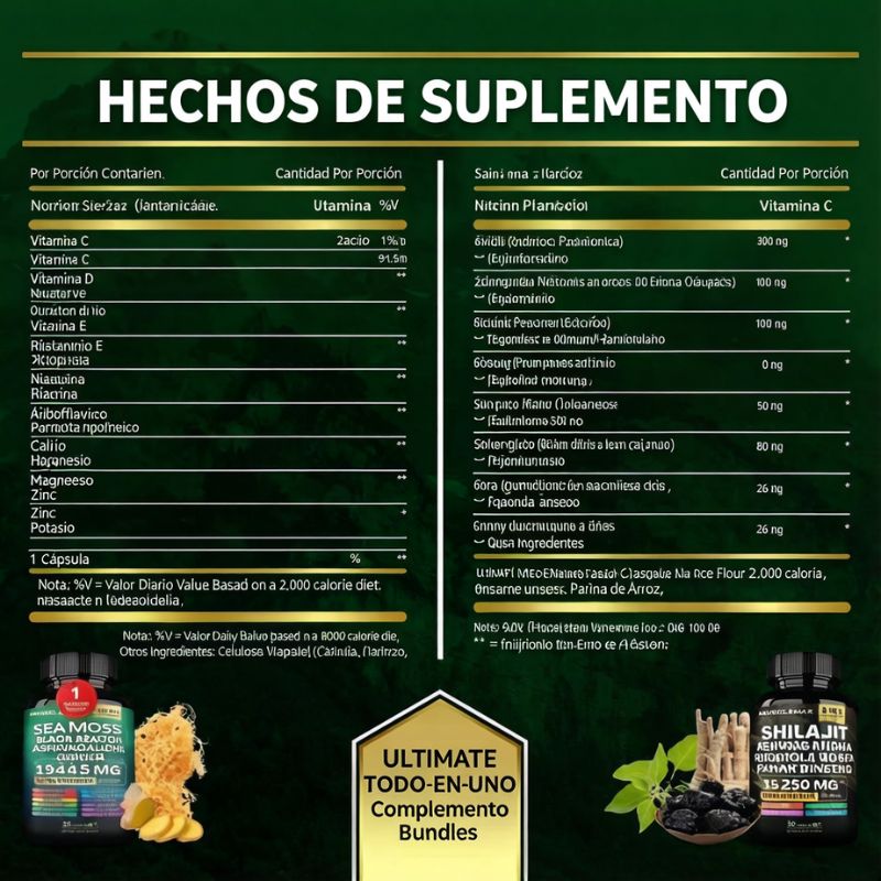 Pack de suplementos MuscleMax 20 en 1