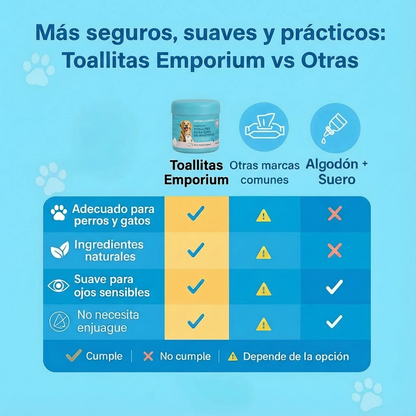 Toallitas de limpieza para ojos de mascotas
